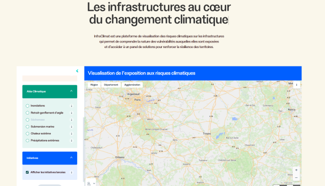 Infraclimat : la nouvelle plateforme de visualisation des risques climatiques sur les infrastructures